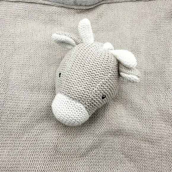 Peacock Alley Light Grey Fleece Giraffe Lovey Security Baby Blanket Soft Plush - Picture 8 of 10